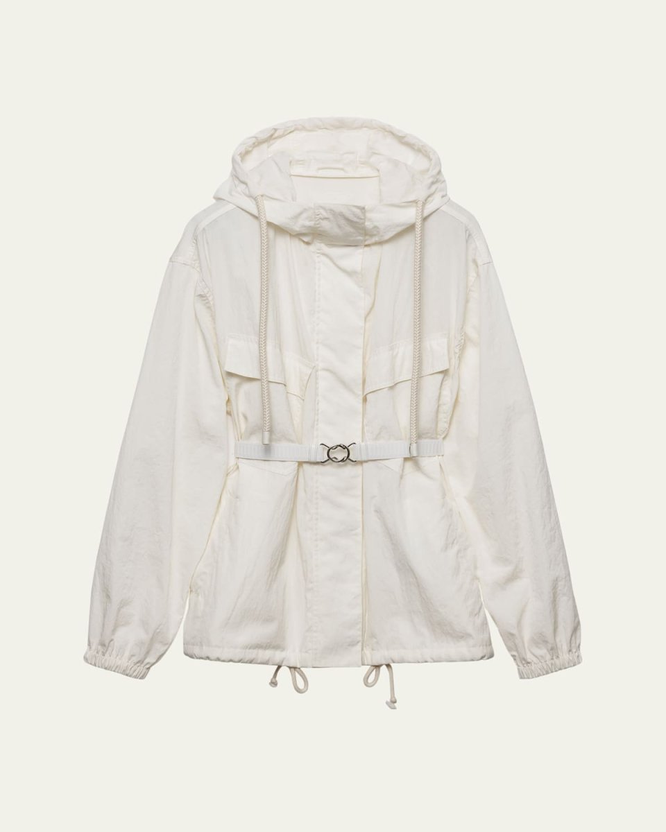 Utility Oversized Hooded Drawstring Jacket